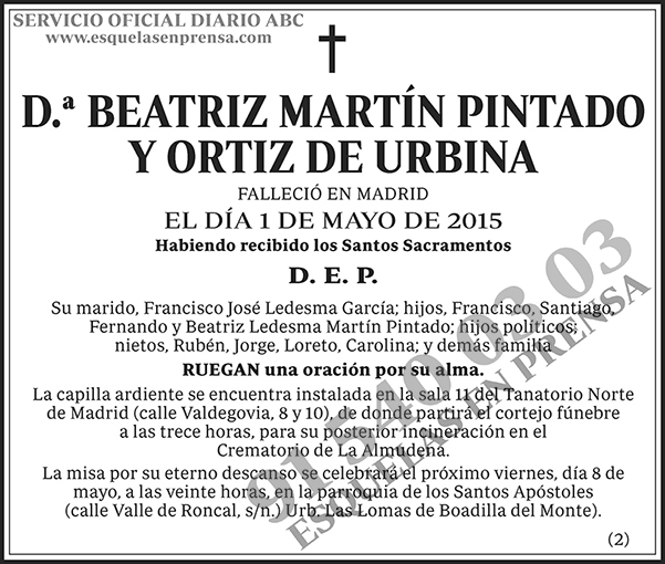 Beatriz Martín Pintado y Ortiz de Urbina